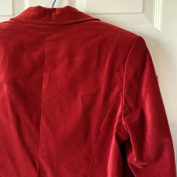 Studio Works Womens Petite Medium  Red Blazer Jacket Vintage One Button Career - Picture 12 of 15